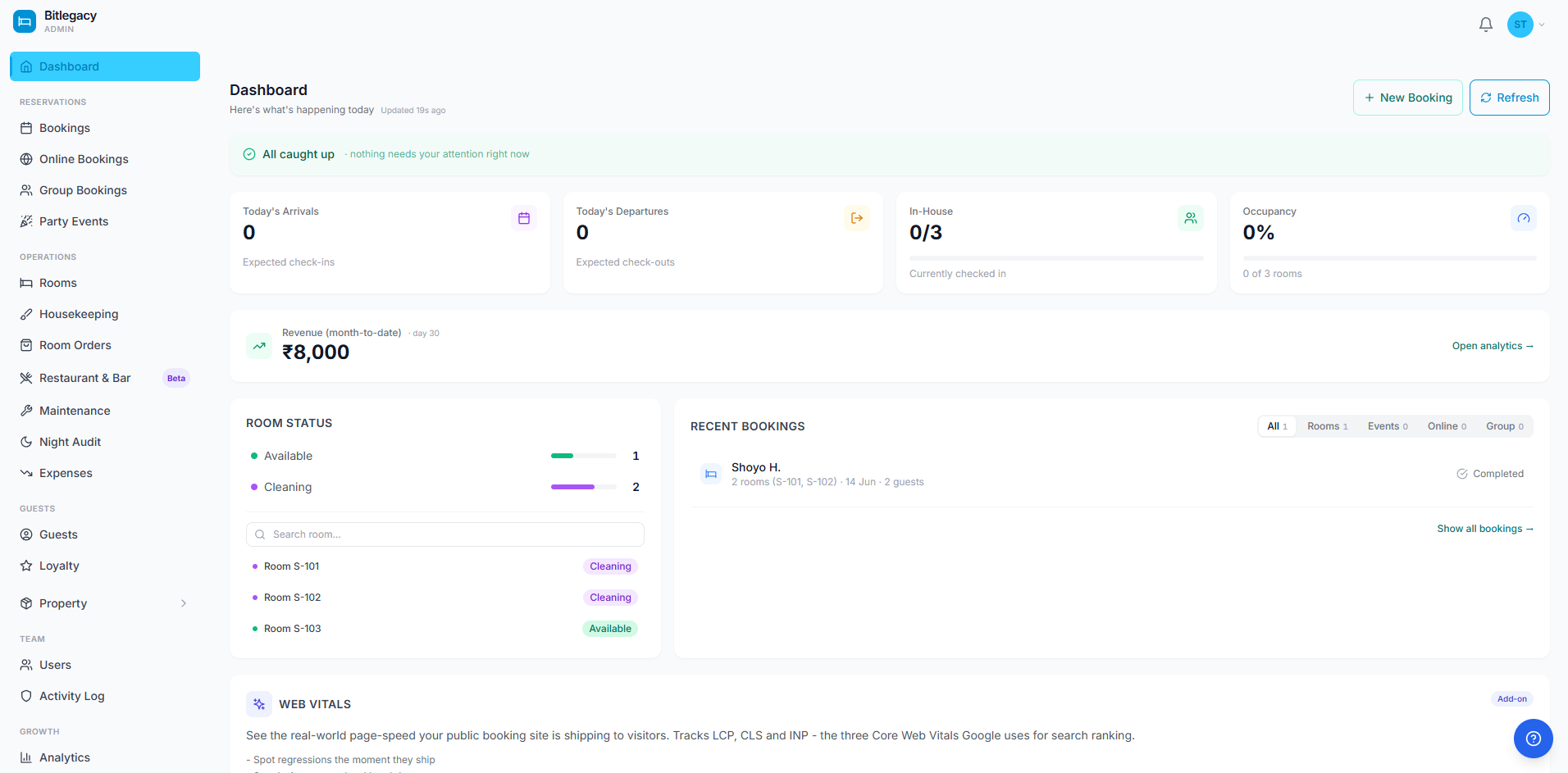 Dashboard — BitLegacy admin